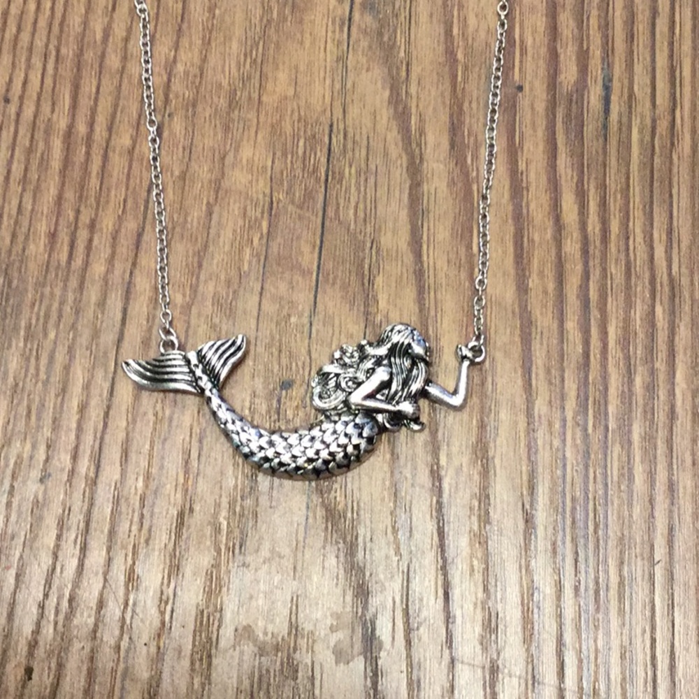 Long Silver Mermaid Necklace